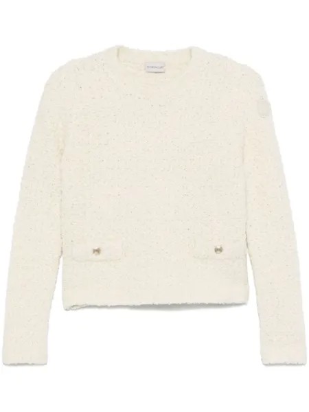Moncler свитер из ткани букле, белый