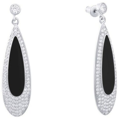 Серьги ELEMENT47, серебро, 925 проба, фианит, эмаль