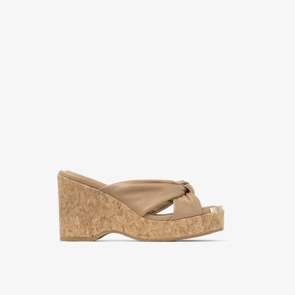 Босоножки Avenue на танкетке с узором в узел Jimmy Choo, цвет biscuit