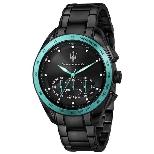 Наручные часы Maserati мужские Aqua Edition Наручные часы Maserati R8873644002 кварцевые, хронограф, тахиметр, водонепроницаемые, черный