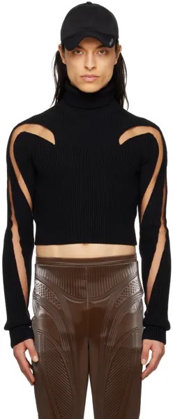 Черная водолазка со вставками Mugler