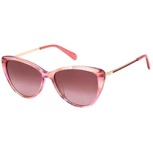 Солнцезащитные очки FOSSIL, кошачий глаз, оправа: пластик, для женщин, розовый