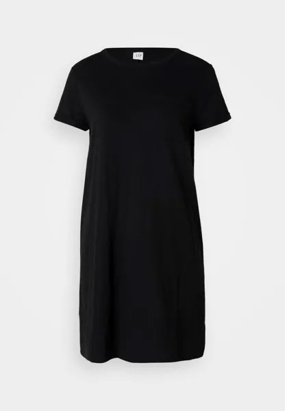 Платье из джерси Solid Tee Dress GAP Petite, черный