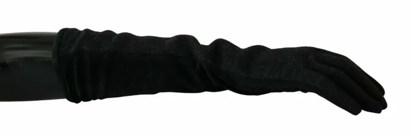 DOLCE - GABBANA Перчатки Шерстяные Черно-Серые Варежки до середины руки 7,5 / M Рекомендуемая розничная цена 500 долларов США