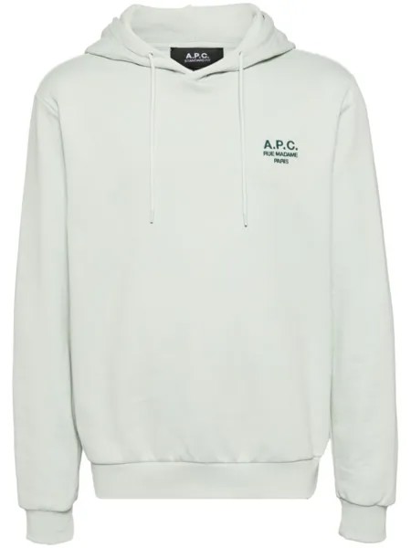 A.P.C. худи с вышитым логотипом, зеленый