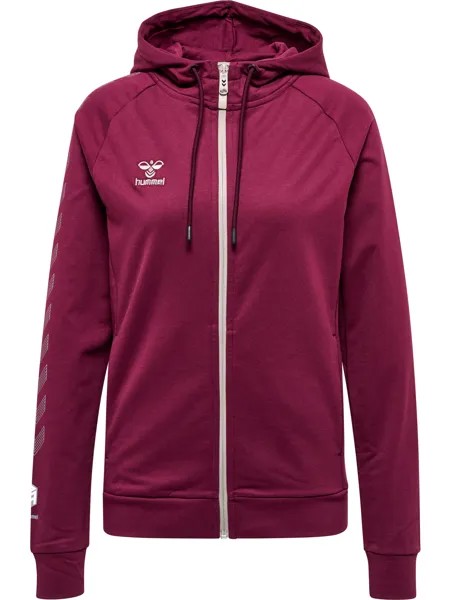 Толстовка Hummel Hoodie Hmlmove Grid Cot. Zip Hoodie Woman, цвет GRAPE WINE