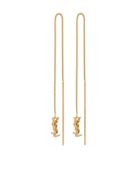 Saint Laurent серьги-подвески с логотипом