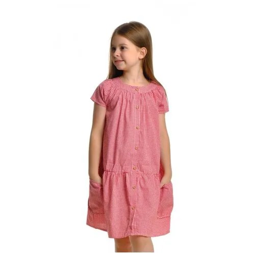 Платье Mini Maxi, хлопок, в клетку, размер 98, красный