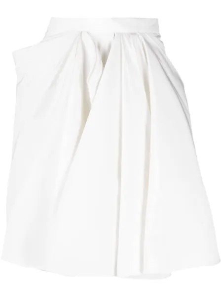Alexander McQueen юбка А-силуэта со складками, белый