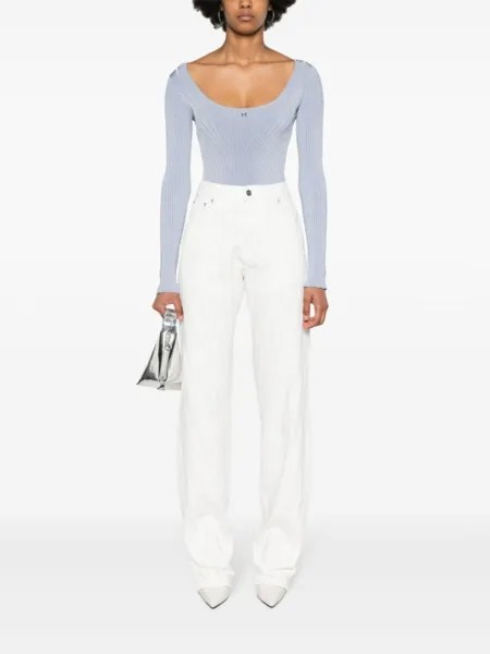 Mugler трикотажное боди, синий