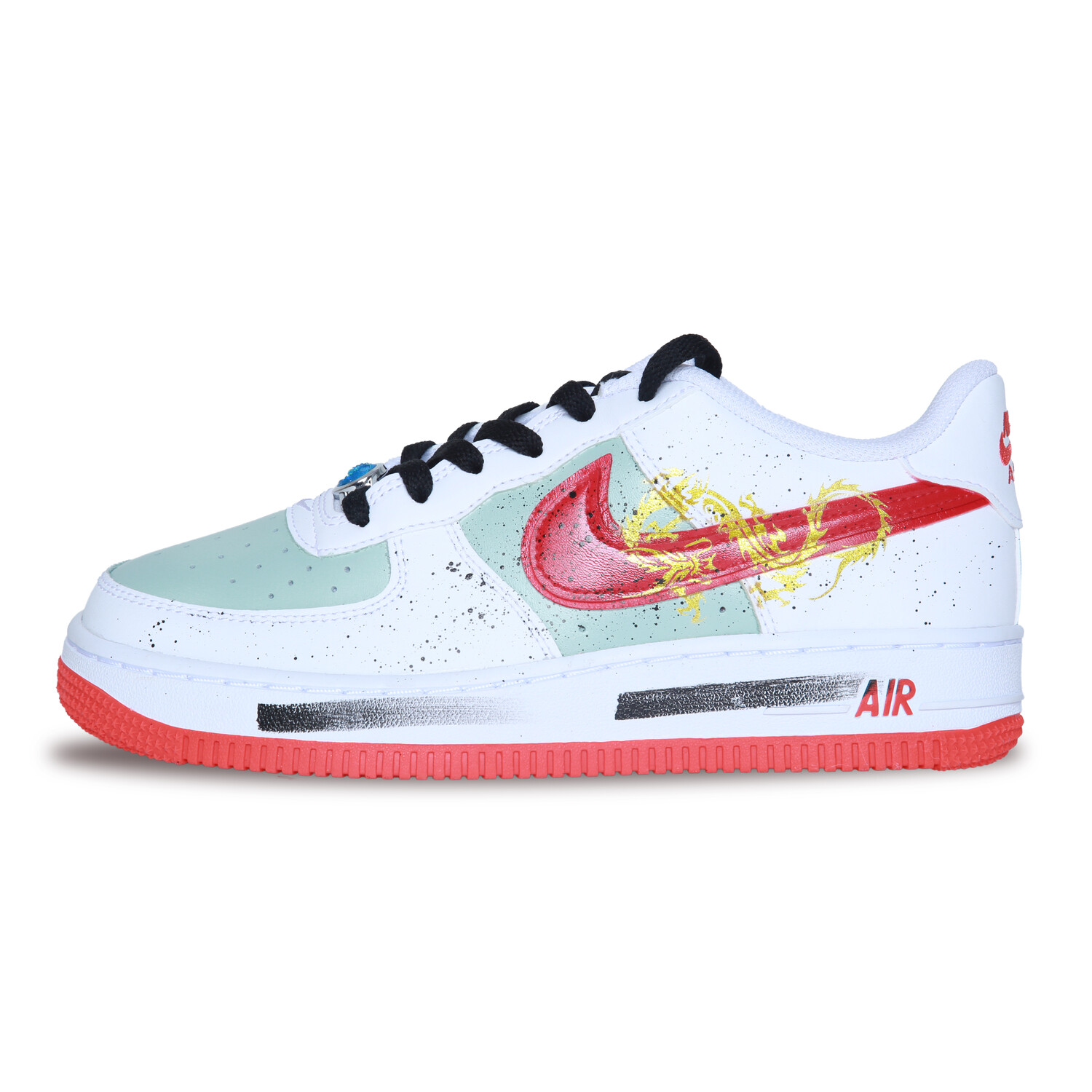 Кроссовки Nike Air Force 1 Skateboarding Shoes Women's Low-top White/Red/Gold, белый/красный