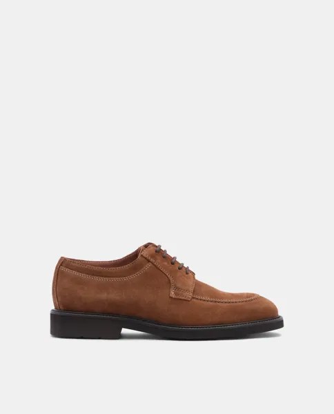 Мужские коричневые кожаные туфли на шнуровке Lottusse, коричневый