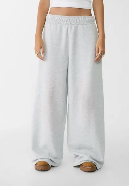Спортивные брюки WIDE-LEG WITH TRIM DETAIL Stradivarius, серый