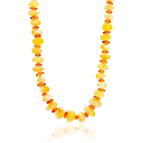 Бусы AmberHandmade, янтарь, длина 45 см, бежевый, коричневый