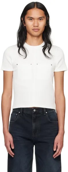 Белая футболка с усохшими заклепками Dion Lee