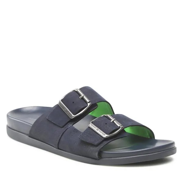 Шлепанцы Tommy Hilfiger HilfigerNubuck Buckles, темно-синий