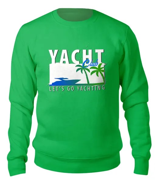 Свитшот унисекс Printio Yacht club зеленый XS