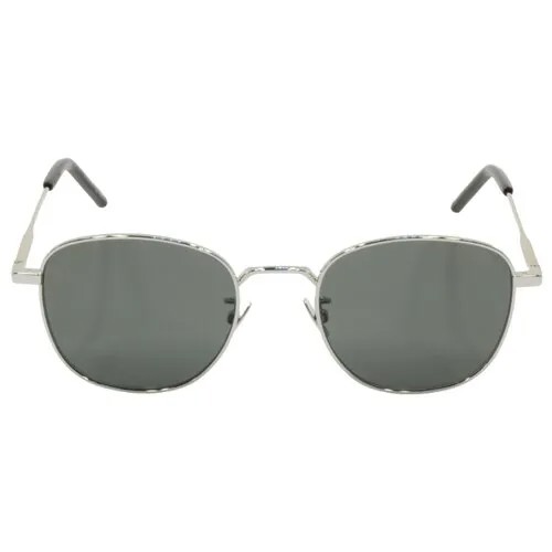 Солнцезащитные очки Saint Laurent, серебряный, серый