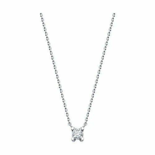 Колье Diamant, белое золото, 585 проба, фианит, длина 42 см.