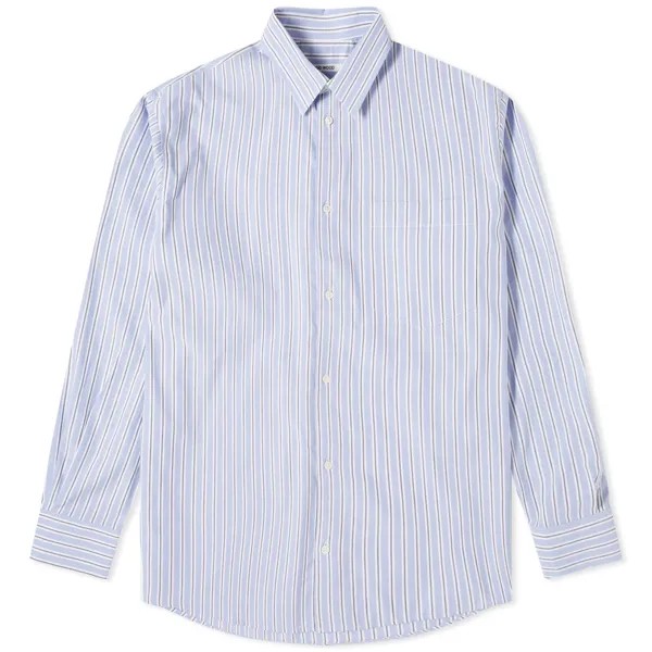 Рубашка Wood Wood Nico Stripe, цвет Azure Blue Stripes