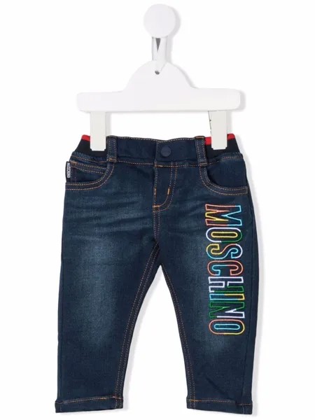 Moschino Kids джинсы с вышитым логотипом