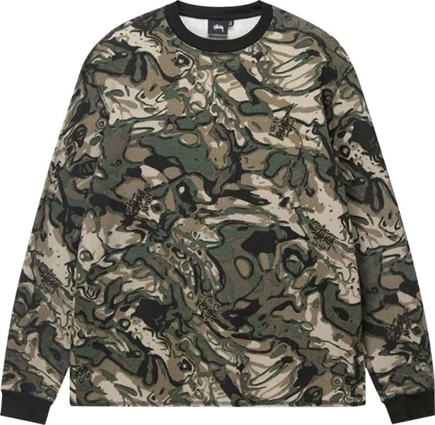 Лонгслив Stussy Basic Stock Long-Sleeve Thermal 'Veil Camo', разноцветный