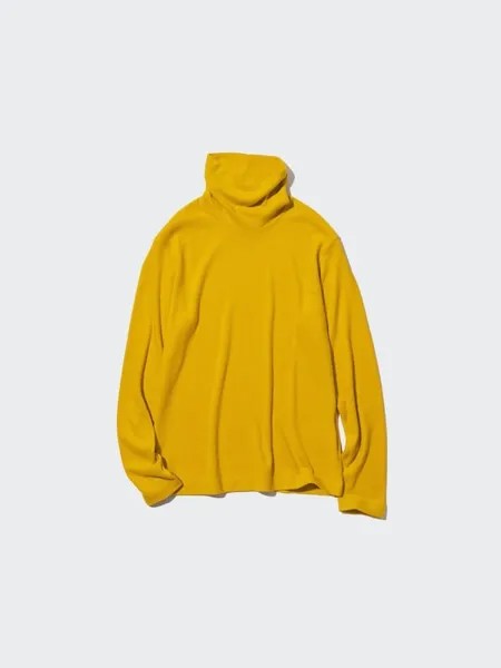 Водолазка из флиса heattech Uniqlo, желтый