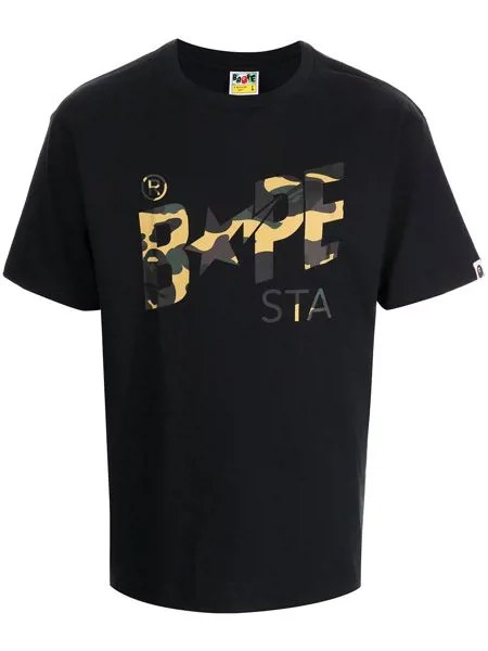 A BATHING APE® футболка с камуфляжным логотипом