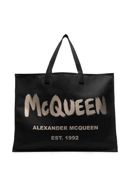 Alexander McQueen сумка-тоут с логотипом Graffiti