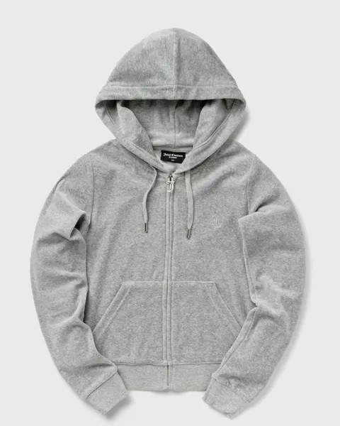 Худи Juicy Couture Classic Velour Robertson Zip Hoodie, цвет silver marl