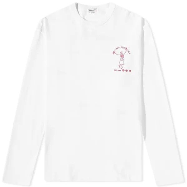 Футболка Alexander McQueen Long Sleeve Dancing Skeleton Back Print Te