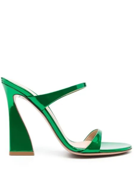Gianvito Rossi мюли с эффектом металлик, зеленый