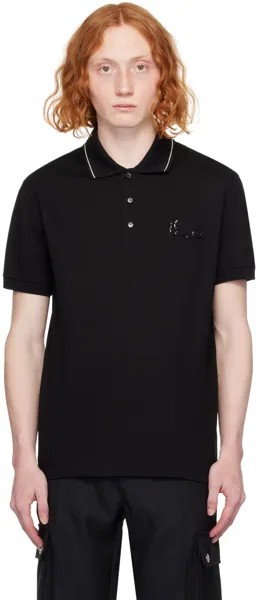 Черная рубашка-поло в морском стиле Versace