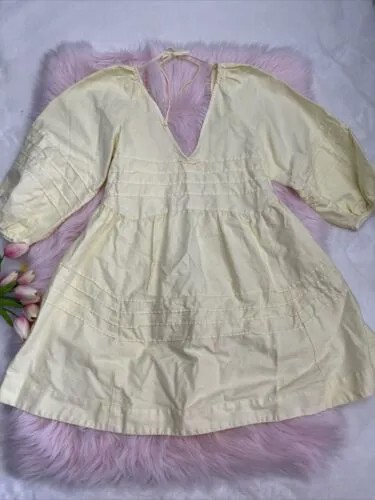 Джинсовое плиссированное мини-платье Free People Sweet Surrender Babydoll с завязками на спине 138 долларов США