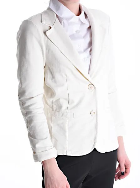 Хлопковый пиджак с пуговицами, белый