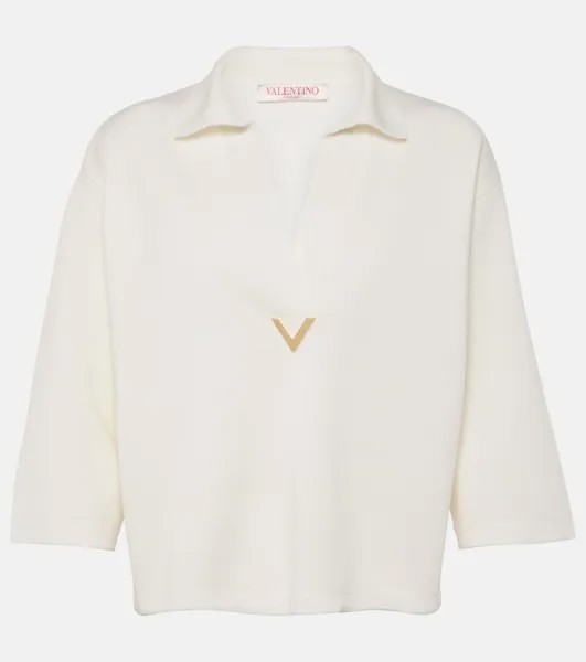 Укороченный шерстяной топ VGold Valentino, белый