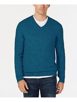 CLUBROOM Мужской кашемировый роскошный темно-синий легкий свитер с длинным рукавом и V-образным вырезом XL