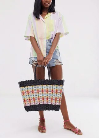 Структурированная плетеная разноцветная сумка для покупок Pimkie-Многоцветный