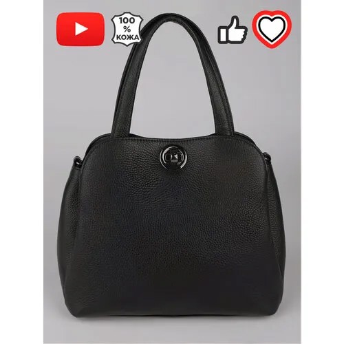 Сумка  тоут GIORGIO FERRETTI повседневная, натуральная кожа, черный