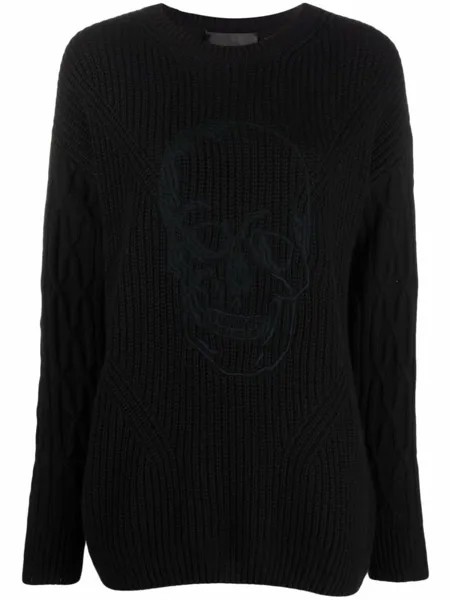 Джемпер с вышивкой Philipp Plein, черный
