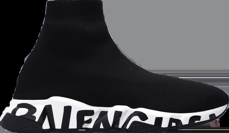 Кроссовки Balenciaga Speed Sneaker Midsole Graffiti - Black White, черный