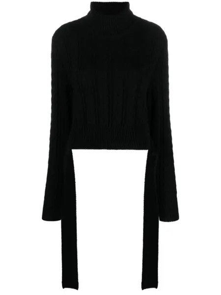 MM6 Maison Margiela джемпер фактурной вязки с высоким воротником, черный