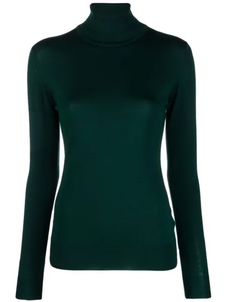 John Smedley джемпер Catkin с высоким воротником, зеленый