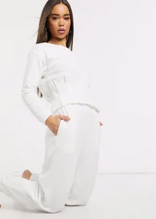 Домашние спортивные брюки с необработанным краем ASOS DESIGN-Белый