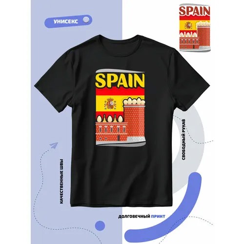 Футболка SMAIL-P флаг Испании-Spain и достопримечательность, размер XS, черный