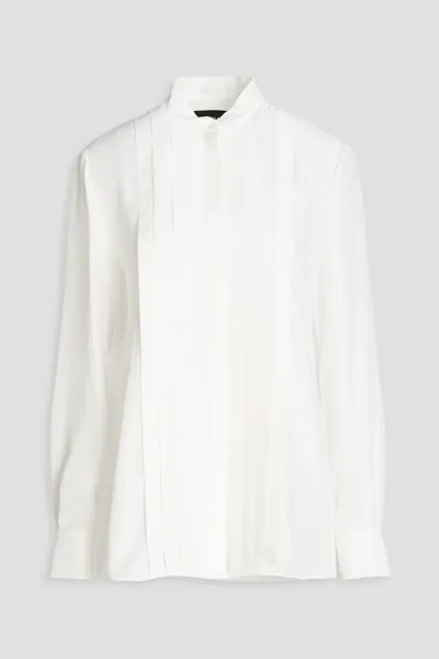 Плиссированная атласная рубашка BOUTIQUE MOSCHINO, белый