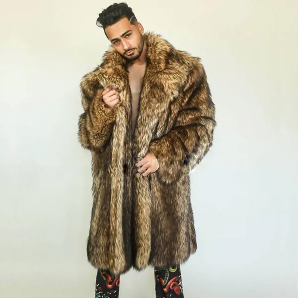 Мужская норковая кожаная куртка, пальто, мужское свободное теплое пальто из искусственного меха, Мужские приталенные куртки, куртка, модная зимняя Тренч для отдыха