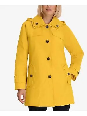 LONDON FOG Женский желтый плащ со съемным капюшоном и воротником-стойкой с карманами S