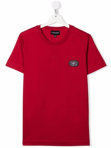 Emporio Armani Kids футболка с вышитым логотипом