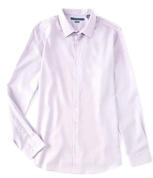 Однотонная водоотталкивающая тканая рубашка с длинными рукавами Perry Ellis Big & Tall Dobby, фиолетовый
